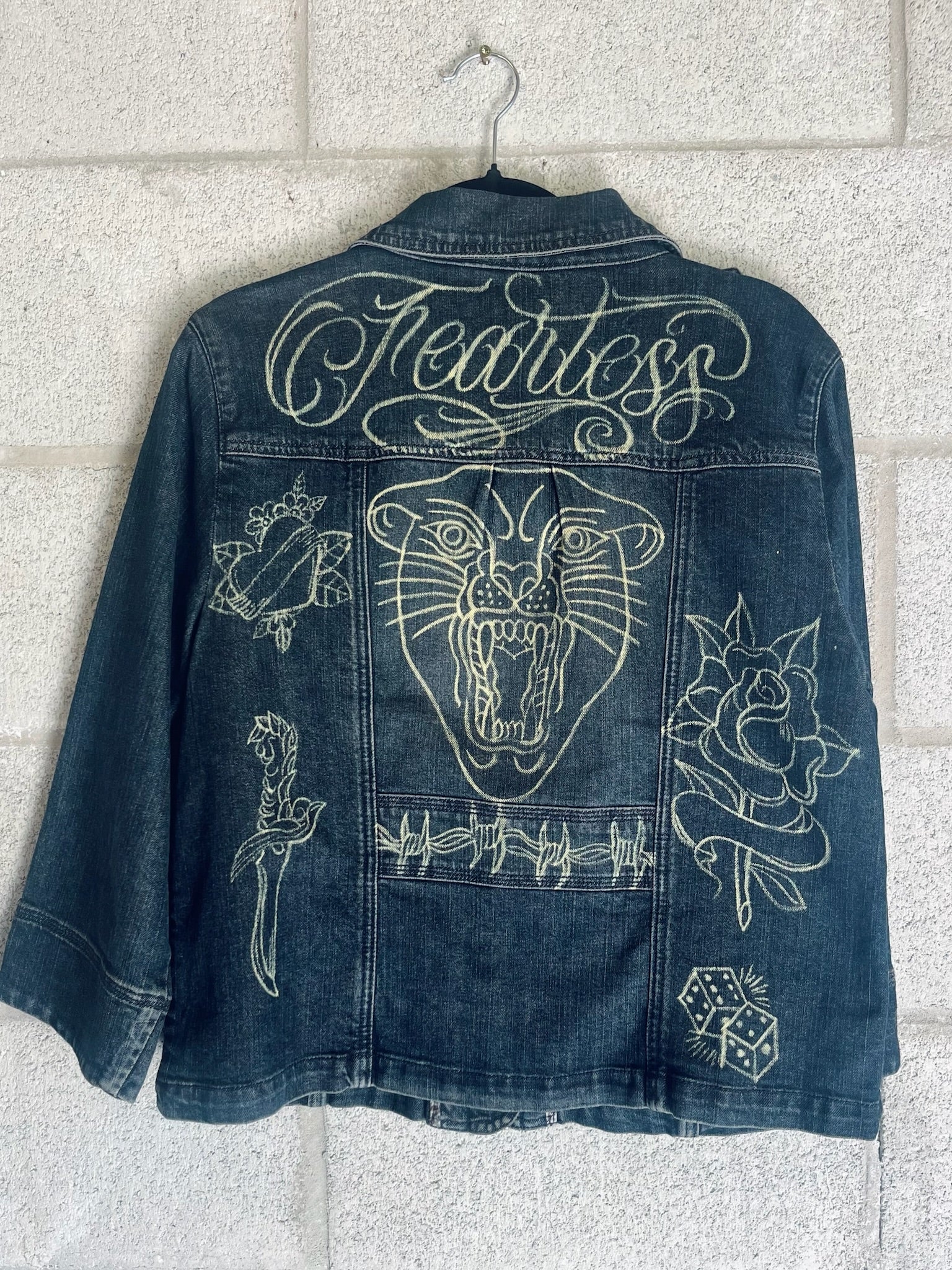 Thrifted Tattoo Danim Jacket - iambabyhands