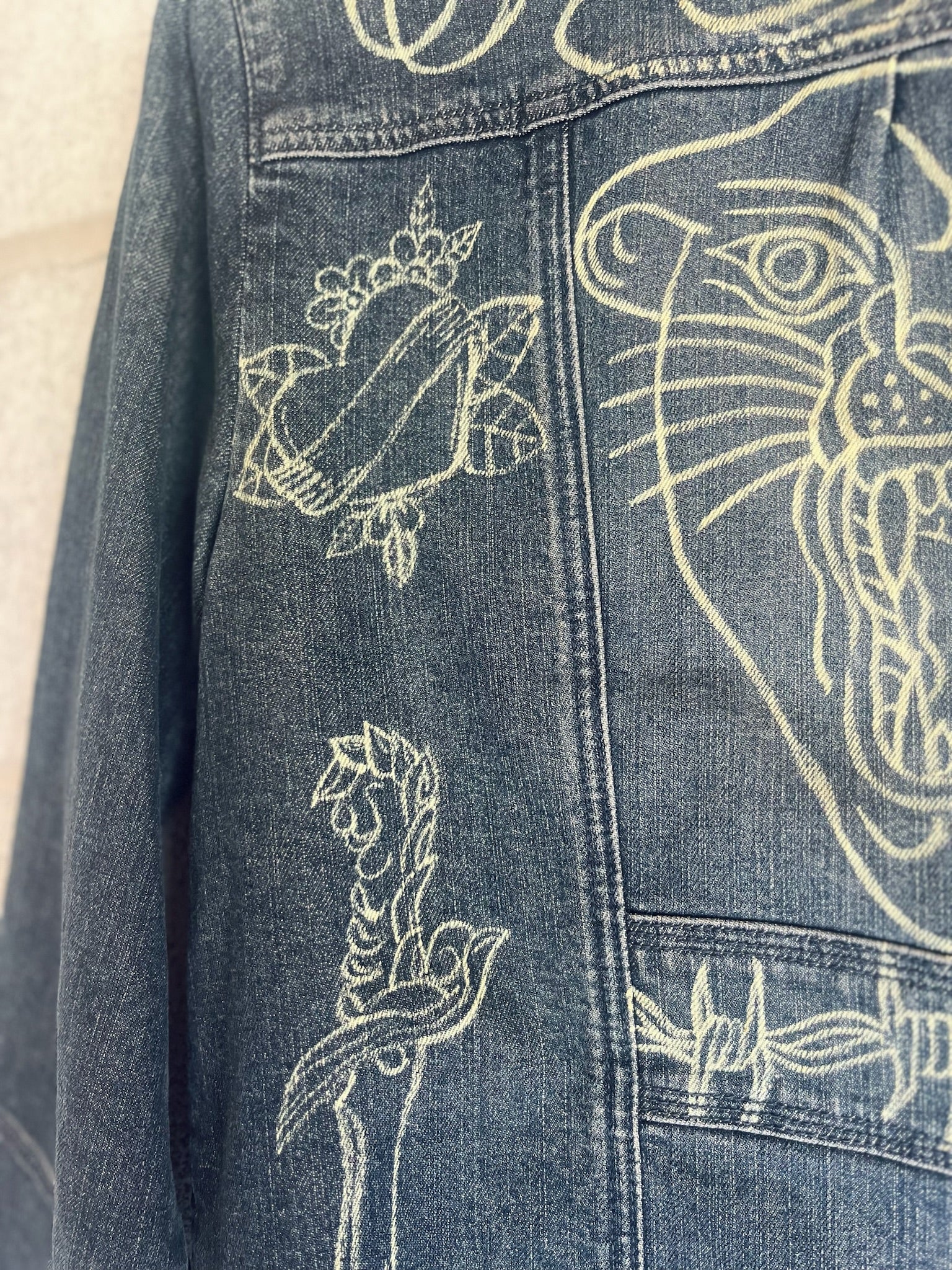 Thrifted Tattoo Danim Jacket - iambabyhands