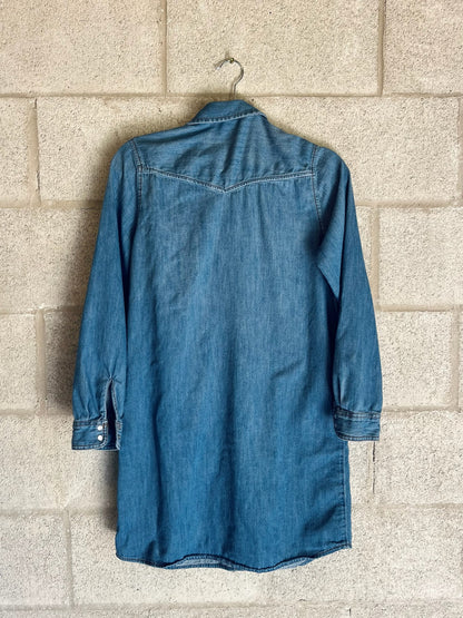 Roaring Tiger: Hand-Painted Denim Dress - iambabyhands